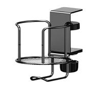 Wisylizv Desk Cup Holder - Anti Spill Clip On Beverage And Headphone Stand | Space Saving Table Mount Up To 5.3cm Thick | Office Workers Students Gamers, Home Tidy