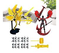 Wisylizv Figuras de acción para niños - 2 Juegos Robot Ya Ensamblado con Alas - Escritorio Impreso en 3D con articulaciones móviles - para coleccionistas, exhibición en salón y