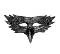 Wisylizv Half Face Black Hawk Masks - Eagle Masque Halloween Edition | Diseño de animales emplumado único: máscara de halcón oscuro de PU para un evento de carnaval de vestuario de mascarada