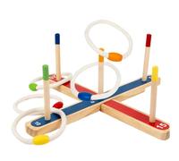 Wisylizv Juego de lanzamiento de anillos de madera Quoits - Juguete de lanzamiento - Colorido - Juego de lanzamiento de anillos para exteriores e interiores - Anillos de cuerda Deportes - Conjunto