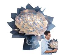 Wisylizv Kit De Manualidades para Hacer Ramos De Mariposas - Flores De Ramo De Mariposas con Luces LED | Set De Regalo Floral para Principiantes para Bodas, Cumpleaños O Decoración del Hogar.