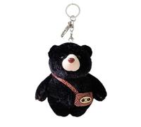Wisylizv Llavero para muñeca de peluche suave - Llavero con forma de oso | Llavero de Peluchê Pêr bolsas - Llavero con colgante para bolsos de peluche con forma de osito Pêr llaves, Negro , Fare