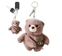 Wisylizv Llavero para muñeca de peluche suave - Llavero con forma de oso | Llavero de Peluchê Pêr bolsas - Llavero con colgante para bolsos de peluche con forma de osito Pêr llaves, marrón, Fare