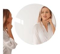 Wisylizv Miroir Rond En Acrylique - Feuille Auto-Adhésive Haute Définition | Miroir Mural Léger En Sans Cadre | Decoración Mural ÉTanche Pour Salle De Bain, Chambre Et Salon | Fácil À Installer