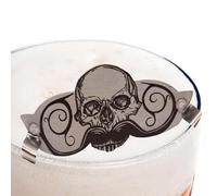 Wisylizv Moustache Drinking Protector - High-Stability Skull Pattern Beard Guard | Heavy Duty Beverage Shield For Coffee Cups, Beer Mugs & Tea | 60g Decorative Lip Protector