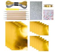 Wisylizv Papel De - Conjunto De Elaboración De 30 Cm Con Herramientas De Estampado | Kit De Hojas De De De 17 Piezas Para Proyectos De Arte | Gold Silver Brillo Para Grabación
