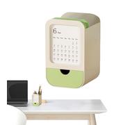 Wisylizv Porte-Stylo De Bureau - Tiroir Et Calendrier | Organisateur De Bureau Multifonction Avec Compartiment | Support À Stylos Et Boîte De Rangement Pour ÉCole, Maison, Coiffeuse, Salle De Classe