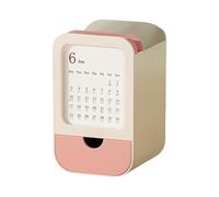 Wisylizv Porte-Stylo De Bureau - Tiroir Et Calendrier | Organisateur De Bureau Multifonction Avec Compartiment | Support À Stylos Et Boîte De Rangement Pour ÉCole, Maison, Coiffeuse, Salle De Classe