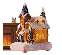 Wisylizv Pueblo De Navidad | Casitas Iluminadas para Pueblo Navideño | Miniaturas Coleccionables Decoración para Hogar Fiestas Invierno | Escaparates Estantes Tiendas