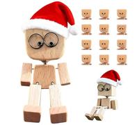 Wisylizv Shaking Feet Wooden Doll For Car - Dashboard Ornaments with Santa Hat | Desktop Ornament with Magnetic Expressions,for Daily Driving Road Trip Home Living Room Bedroom Study Shelf
