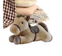Wisylizv Simulated Horse Plush Toy - Cute Floor Push Ring Toss Doll | Soft Plush Stuffed Horse | Huggable Animal Pillow for Kids Boys Girls, Birthday Gift & Home Bedroom Sofa Desk Decor