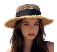 Wisylizv Strohhut,Sommerurlaub Sonnenvisierkappe | Schleifen-Strohhut,Frauen, Reisen, Kreuzfahrt, Meeresufer, Poolbereich, Outdoor-Gartenarbeit, Picknick, Hochzeit, Party