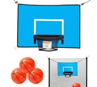 Wisylizv Trampoline Basketball Hoop - Trampoline Basketball Dunking Hoop with Balls | Enclosure Mount Fitness Accessories For Gym Playground Backyard Court