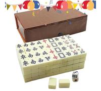 Wisylizv Travel Mahjong Set - 146 Melamina Tiles Storage Box | Style Board Game | Lightweight 650g Case for Adults Beginners Seniors Family Gatherings Camping Picnics Hotel Leisure Travel
