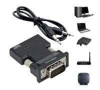 Wisylizv VGA Male Adapter | 3.5mm Audio Jack | 1080P HD Converter For PC, Laptop, To VGA Projector & Monitor | Includes 1.5ft Audio Cable | Metal Plated Connectors For High Definition Display