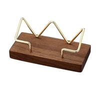 Wisylizv Wooden Business Card Holder - Beech Desktop Display Organizer | Elegant Metal And Wood Card Stand | Premium Office Home Cafe Restaurant Reception Decor For Men Women Professionals