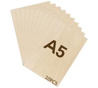 WISYOK 10 PCs Tablero Contrachapado A5, Madera Contrachapada 2 mm, Tablero Madera Para Carpintería de Bricolaje, Procesamiento Láser, Regalos, Decoraciones, Pintura - 210x150*2 mm