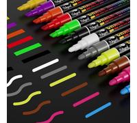 WISYOK 12 PCs Rotuladores, Rotuladores Pizarra Blanca, Rotuladores Para Pizarra, Rotulador Blanco de Pizarra Blanca Para el Hogar, Escuela, Oficina - 12 Colores, 6 mm Punta Reversible