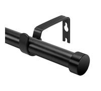 WISYOK Barra Cortinas Extensible, 45-305cm Barra Cortinas com Suportes e Remates, 25 mm de Diâmetro, Curtain Rod, Curtain Pole para Sala de Estar, Quarto e Exterior (Negro)
