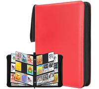 WISYOK Carpeta de tarjetas de Pokémon, carpeta de 9 bolsillos con 900 bolsillos, carpeta de colección de tarjetas de poliuretano con cremallera, carpetas de carga superior para tarjetas de fútbol, TCG