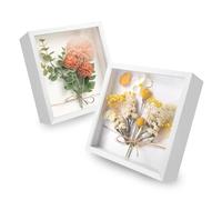 WISYOK Marco de fotos 3D para rellenar, 22 x 22 cm, 2 marcos de objetos 3D más profundo de 3 cm, marco profundo para pared y escritorio, caja de sombras para fotos, objetos, ramo de boda, obras de