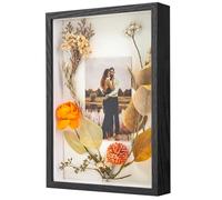 WISYOK Marcos con Profundidad A4, Marcos de Fotos 3D para Preencher, Molduras Profundas como Flores, Ramos de Casamento e Objetos Decorativos -31x22,5x4,5cm (Negro)