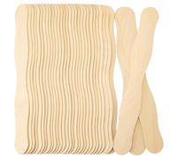 WISYOK Palillos de hielo de madera ondulados, 50 unidades, espátulas de madera anchas, palitos de madera, espátulas de madera para manualidades para cosméticos, encerado, manualidades de bricolaje, 20