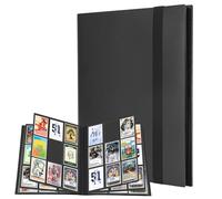 WISYOK Pokemon - Álbum de recortes de 360 tarjetas, álbum de 9 bolsillos con 20 páginas, encuadernación de Pokémon portátil, álbum de recortes para tarjetas de fútbol, fotocard, MTG, TCG (negro)