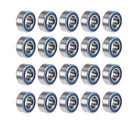 Wisyurt 20 StüCk MR105-5 X 10 X 4 Mm Rodamiento de Bolas de Acero Doble Blindado Rodamientos en Miniatura, Azul