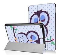 WiTa-Store Smart Cover Carcasa Apple iPad 2017 9,7 Carcasa Flip Case aufstellbare Funda Libro Designer + Gratis Stylus Touch Pen Turquesa Sleepy Bird