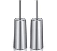 WITAIR - Escobilla de Inodoro y Soporte, Paquete de 2 escobillas de Inodoro de Acero Inoxidable 304, Cepillo de Inodoro para baño, ergonómico, Elegante, Duradero