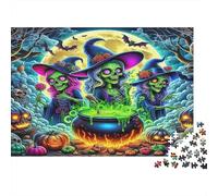 Witch 1000Pc Puzzle for Adults Witches with Cauldron for The Whole Family Women, Gifts for Men 52x38cm/1000pcs