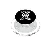 Witch All Year Witches Pagan Wicca Symbols Crystal Halloween PopSockets PopGrip para MagSafe