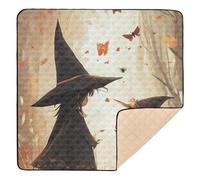 Witch and Little Girl - Alfombra de juego acolchada suave para interiores y exteriores, resistente al agua, para actividades de entretenimiento para bebés y niños pequeños, 50 x 50 pulgadas