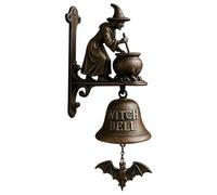 Witch Bell, Vintage Witch Doorbell, Halloween Witch Bells for Door Decorative, Halloween Gothic Bells for Door, Retro oor Bell or Front Doors/Porch/Garden/Entrance/Home Decor (A)