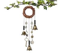 Witch Bell Wind Chime - Rattan Metal 40.64cm | Door Bells, Hanging Charm | Protection Hanging Witch Bells For Good Luck, Home Decor, Door Decoration, Porch, Indoor and Outdoor Use