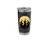 Witch Black Cat And Full Moon Pumpkin Halloween Costume Vaso térmico de acero inoxidable de doble pared