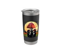 Witch Black Cats And Mushroom Funny Cat Halloween Costume Vaso térmico de acero inoxidable de doble pared