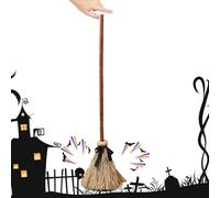 Witch Broom - ABS, Halloween Decoration, Animated Floating Broom | Motion Sensor With Light And Spooky Sound, 43.3 Inch Prop For Hallway, Yard, Entryway, Patio, Garden, Party Display, Haunted House