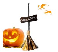 Witch Broom, Dancing Animated Prop, 25.98x9.84 Inches Spooky Sound Effects, Battery Operated Motion Design, Light Up Floating Halloween Decoration for Outdoor, Porch, Halloween Party, Haunted Display