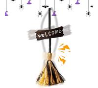 Witch Broom, Dancing Floating Decor, Light-Up Animated Prop, Glowing LED Lights, Spooky Sound Effects, Motion Sensor Action, Easy Setup, Battery Operated, Perfect for Halloween, Porch, , 66x25cm