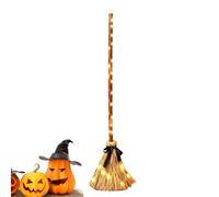 Witch Broom Decor | Animated Rustic Props with String Light and Sound