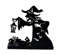 Witch Candlestick Holder - Creepy Halloween Lantern, Gótico Sombra Decorativa, Soporte De Brujas Decorativas | Escultura Luz De Té De Silueta Oscura, Las Velas De Metal talladas de miedo son ideales