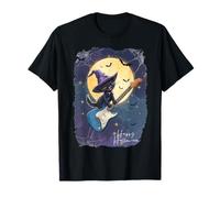 Witch Cat Playing Guitar Cat Halloween Cat Kitten Lover Kids Camiseta