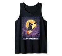 Witch Cat Playing Guitar Cat Halloween Cat Kitten Lover Kids Camiseta sin Mangas