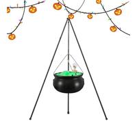 Witch Cauldron, Halloween Decor, Large Tripod Pot, Haunted House Setup, Lawn Porch Entryway Display, Indoor Outdoor Fence Accent with Holiday Party Use, 10.24x10.24x7.87 Inches