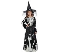 Witch Costume Set | Second to None Girls Skeleton Dress Up With Witchs Hat | Kids Skeletons Princess Halloween Fancy Dresses for Costumes Gathering, Theme Gatherings,Children