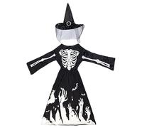 Witch Costume Set | Second to None Girls Skeleton Dress Up With Witchs Hat | Kids Skeletons Princess Halloween Fancy Dresses for Costumes Gathering, Theme Gatherings,Children