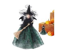 Witch Doll Decor - Spooky Tree Top Ornament, Creepy Desktop Statue