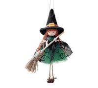 Witch Doll Ornament - Silk Cloth 12x20cm | Hangable Halloween Figurine | Halloween Witch Figure - Silk Fabric 12x20cm | Hanging Scarecrow Decoration | Collectible Pendant | For Outdoor Patio Wall